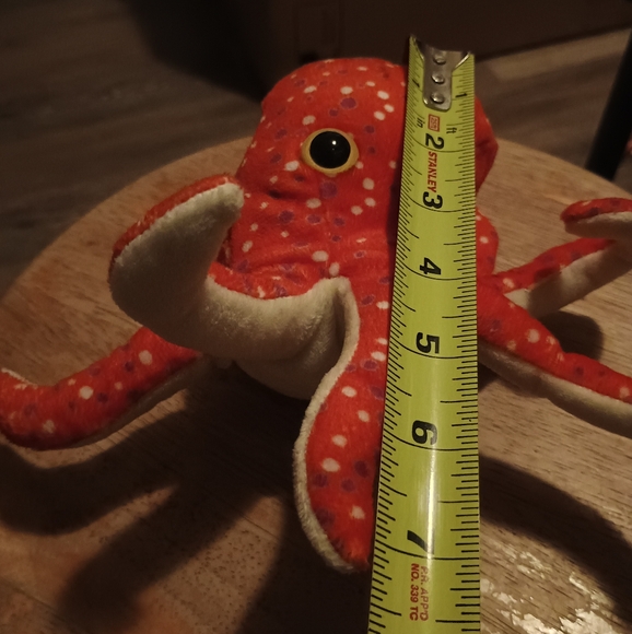 Plush Wild Republic Octopus Orange polkadot Hug'ems mini Stuffed Animal 7" Plush - Picture 10 of 11